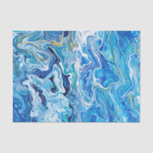 Papel De Seda Ágata louca elegante 6 do laço - azul de oceano