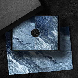 Papel De Seda Agato Azul Cristalizado | Pedra Derramada Marmoriz