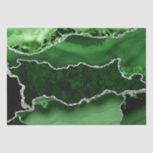 Agato de mármore verde-prateado