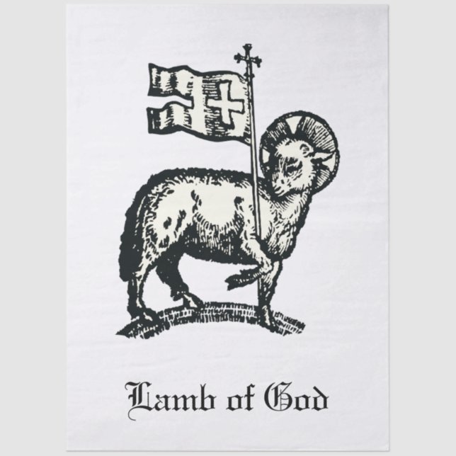 Papel De Seda Agnus Dei The Paschal Lamb of God Fine Art  (Frente )