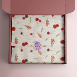 Papel De Seda Agosto Nascimento Mês Flores Poppy Gladiolus