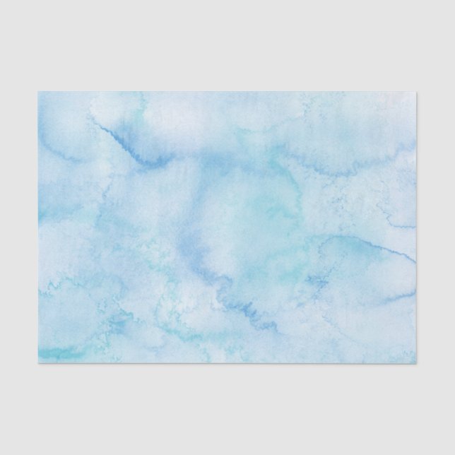 Papel De Seda Água Colorida Azul Claro (Frente )