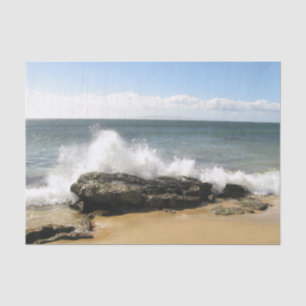 Papel De Seda Água da cena da praia que espirra o lenço de pap