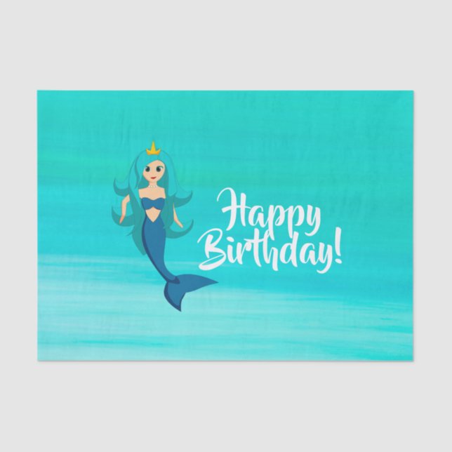 Papel De Seda Água do oceano da princesa da Sereia (Frente )