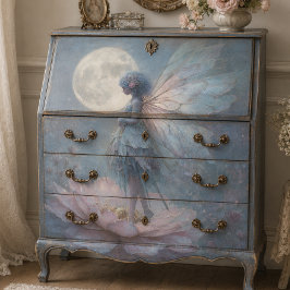 Papel De Seda Água-forte Fantasia Decoupage Fada Rosa Encantada