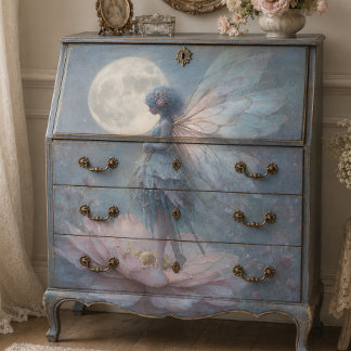 Papel De Seda Água-forte Fantasia Decoupage Fada Rosa Encantada