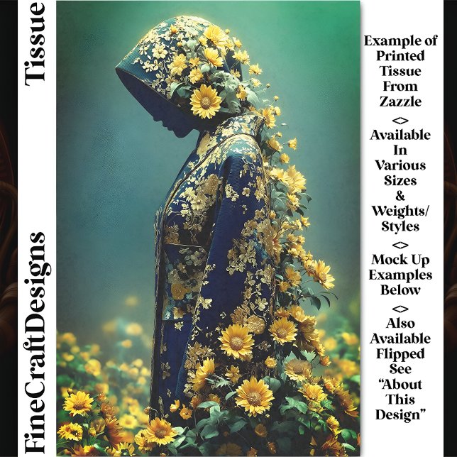 Papel De Seda Aguardente de girassol em robe floral DT2L (Criador carregado)