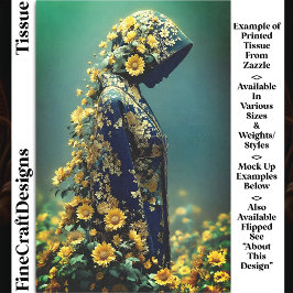 Papel De Seda Aguardente de girassol em robe floral DT2R