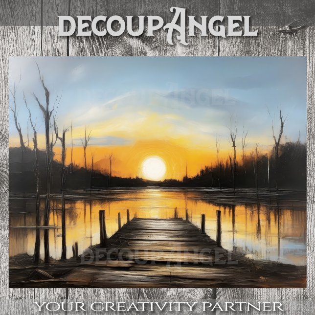 Papel De Seda Águas Calmas no Sunset - Decoupage - (Criador carregado)