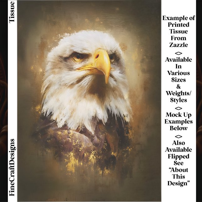 Papel De Seda Águia Bald Majestosa, Estilo de Petróleo Art EF5R  (Criador carregado)