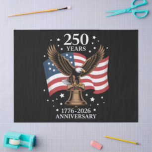 Papel De Seda Águia e Bandeira 250 Anos da América 1776-2026