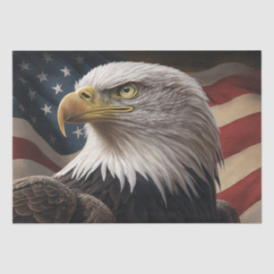 Papel De Seda Águia e bandeira americana