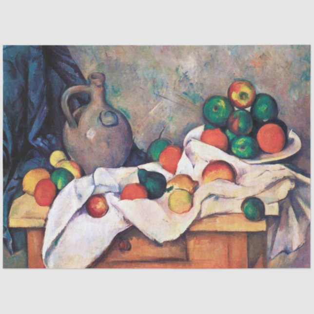 Papel De Seda Ainda com Frutas, Paul Cezanne (Frente )