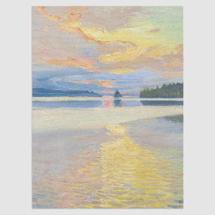 Papel De Seda Akseli Gallen-Kallela - Sunset sobre o lago Ruoves