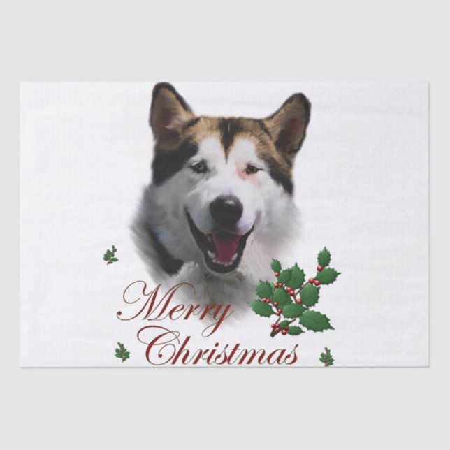 Papel De Seda Alaskan Malamute Natal (Frente )