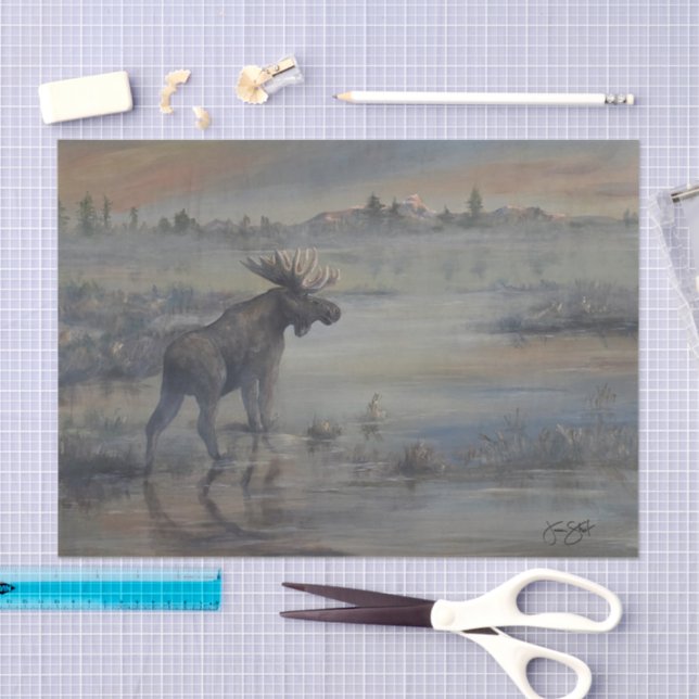 Papel De Seda Alce Majestoso (Arte )