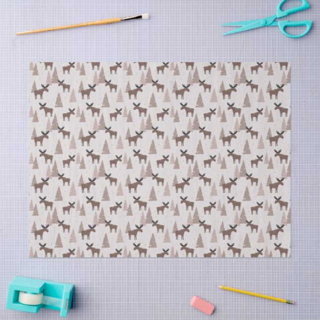 Papel De Seda Alce no Inverno (Arte )