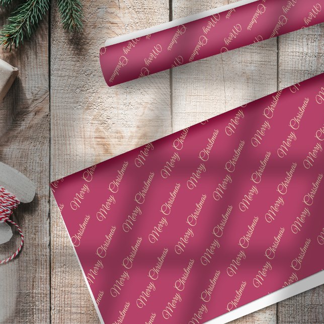Papel De Seda Alegre Natal Folhas de Ouro sobre Vermelho (Criador carregado)