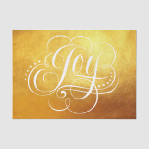 Papel De Seda Alegria - Luxuoso Natal Dourado Grande Falso de Fo