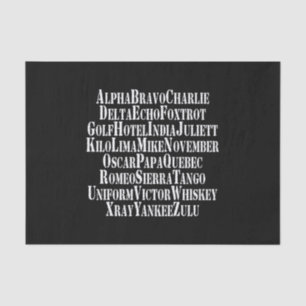 PAPEL DE SEDA ALFABETE FONÉTICO / PALAVRAS DE CÓDIGO