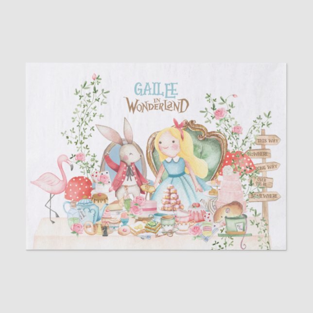 Papel De Seda Alice Adventures em Woderland Birthday Tea Party (Frente )