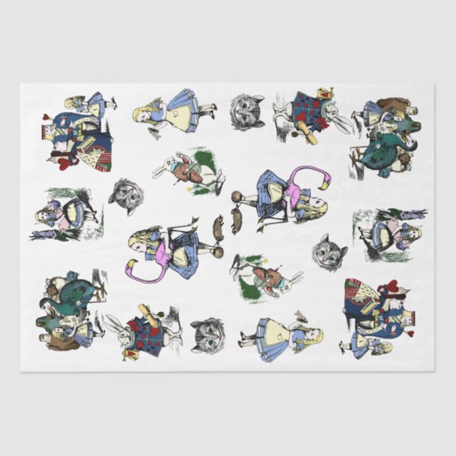 Papel De Seda Alice Clássica em Gato do Coelho das Maravilhas (Frente )