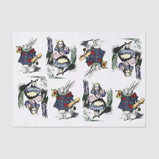 Papel De Seda Alice clássica no país das maravilhas & no coelho (Frente )