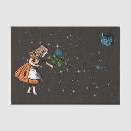 Papel De Seda Alice com Clover, Estrelas Grelhas, Gato Cheshire