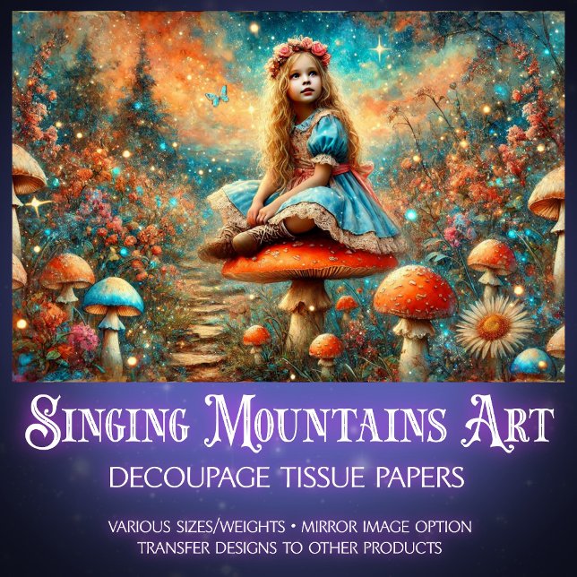 Papel De Seda Alice In Mushroom Wonderland  Dreamscape Decoupage (Criador carregado)