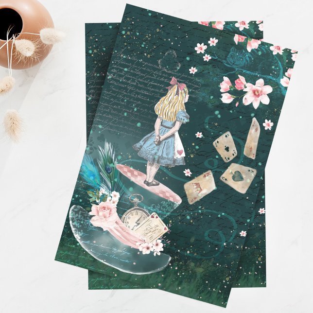 Papel De Seda Alice Mad Hatter Na Dissociação De Colagem Em Mara (Criador carregado)