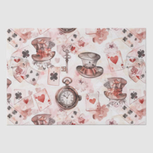 Papel De Seda Alice no padrão das terras maravilhosas