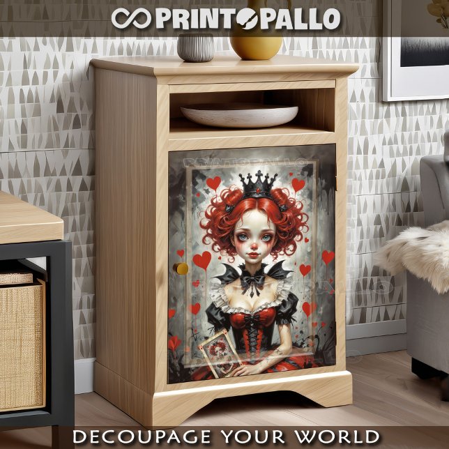 Papel De Seda Alice no País das Maravilhas - A Rainha de Copas  (Criador carregado)