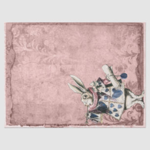 Papel De Seda Alice no País das Maravilhas Brancas, Azul-Rosa, R