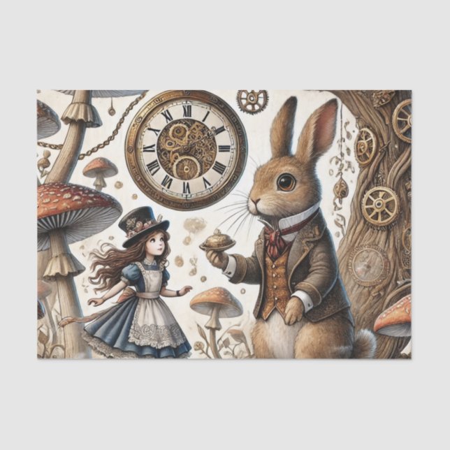 Papel De Seda Alice no País das Maravilhas Chá de Coelho Branco (Frente )