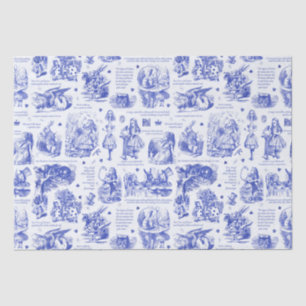 Papel De Seda Alice no País das Maravilhas Citações Azuis do Toi