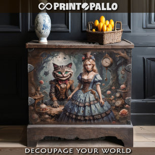 Papel De Seda Alice no País das Maravilhas com gato Cheshire