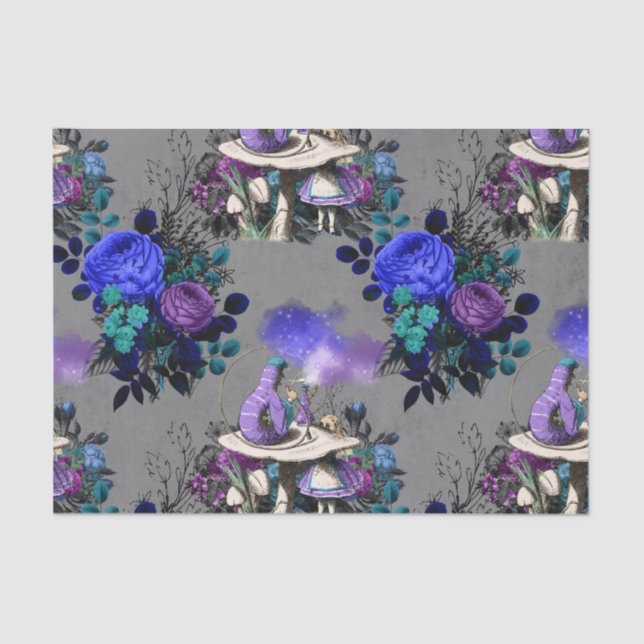 Papel De Seda Alice no País das Maravilhas das Flores Fumantes (Frente )