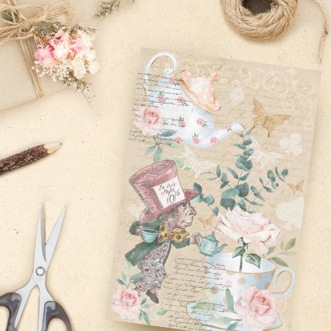Papel De Seda Alice No País Das Maravilhas Decoupage Mad Hatter (Criador carregado)