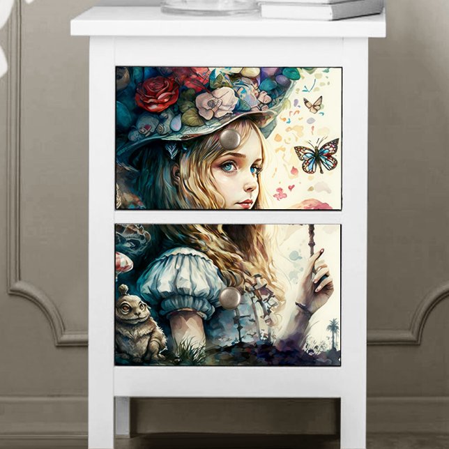 Papel De Seda Alice no País das Maravilhas e Cogumelos Mágicos (Criador carregado)