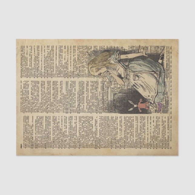 Papel De Seda Alice no País das Maravilhas e o Coelho Branco (Frente )