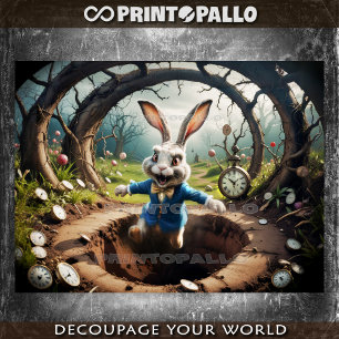 Papel De Seda Alice no País das Maravilhas: O coelho saltando! 