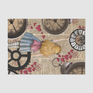 Papel De Seda Alice no país das maravilhas que viaja a tempo