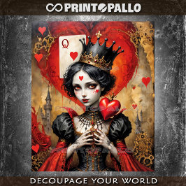 Papel De Seda Alice no País das Maravilhas - Rainha de Copas em 