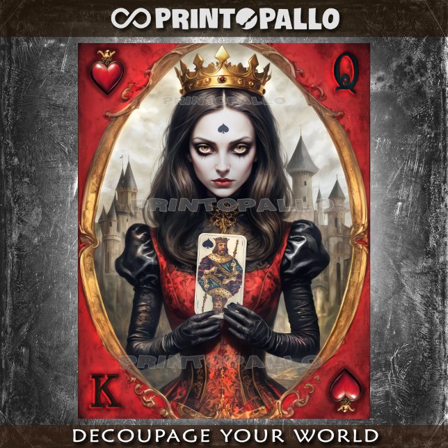 Papel De Seda Alice no País das Maravilhas - Rainha dos Corações (Criador carregado)