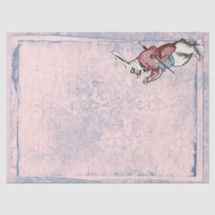 Papel De Seda Alice no País das Maravilhas, Rosa e Azul, Coelho