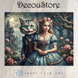 Papel De Seda Alice & o Gato de Cheshire Decoupage