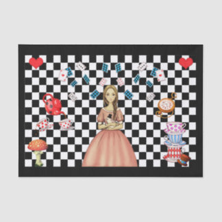 Papel De Seda Alice personalizada no mundo das maravilhas do Tea