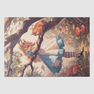 Papel De Seda Alice Whimsical Clássica e o Gato Cheshire
