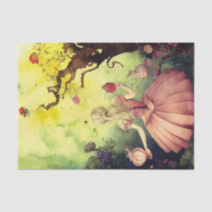 Papel De Seda Alice Whimsical Decoupage no País das Maravilhas
