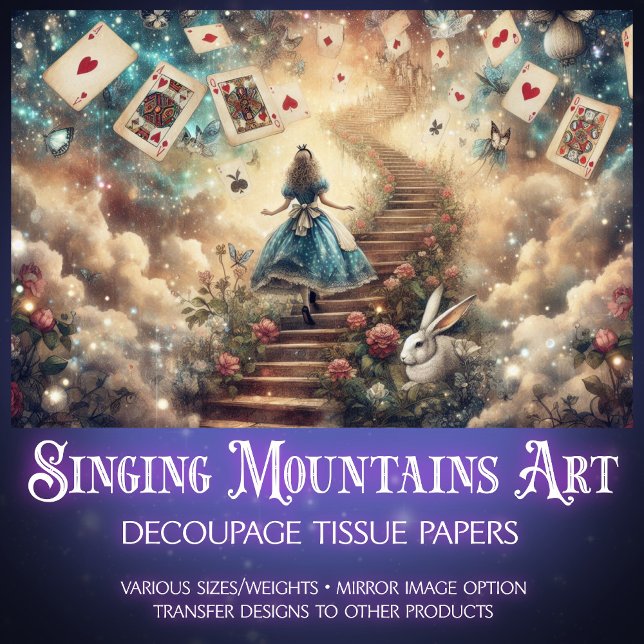 Papel De Seda Alice's Whimsical Castle In The Clouds Decoupage (Criador carregado)